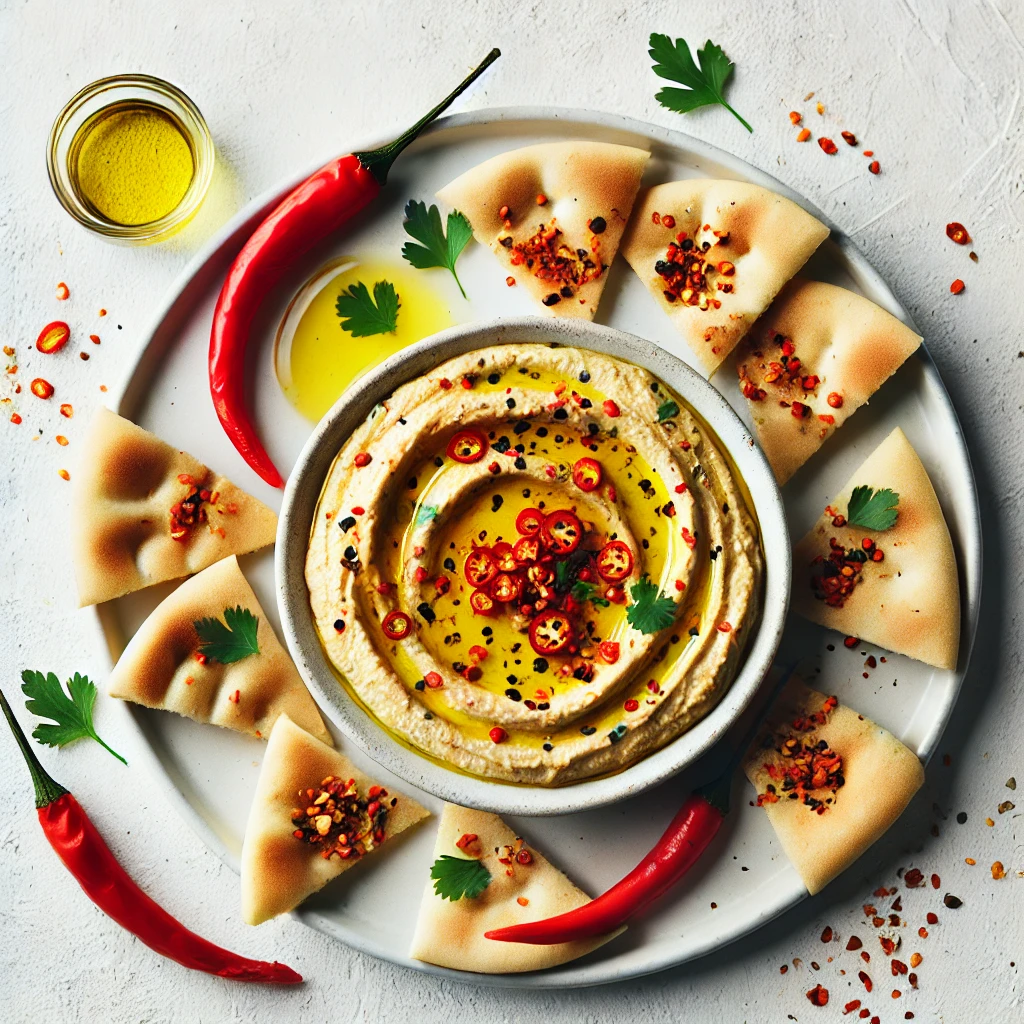 Spicy Hummus and Pita